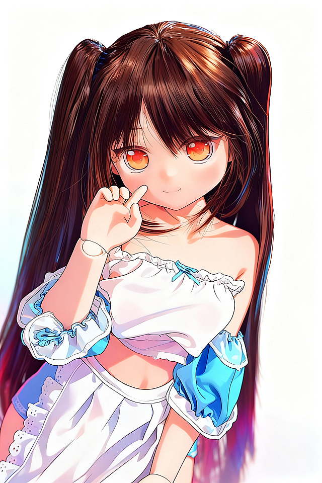 将这张BJD娃娃图片转换为动漫插画风格，保留原人物造型、服饰和色彩搭配
