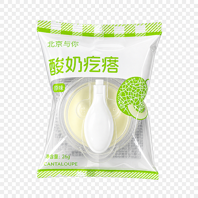 将包装上的品牌文字修改为"北京与你"，调整包装边缘使其平滑整齐，保持透明背景，修改净含量文字为"26g"，整体高清清晰
