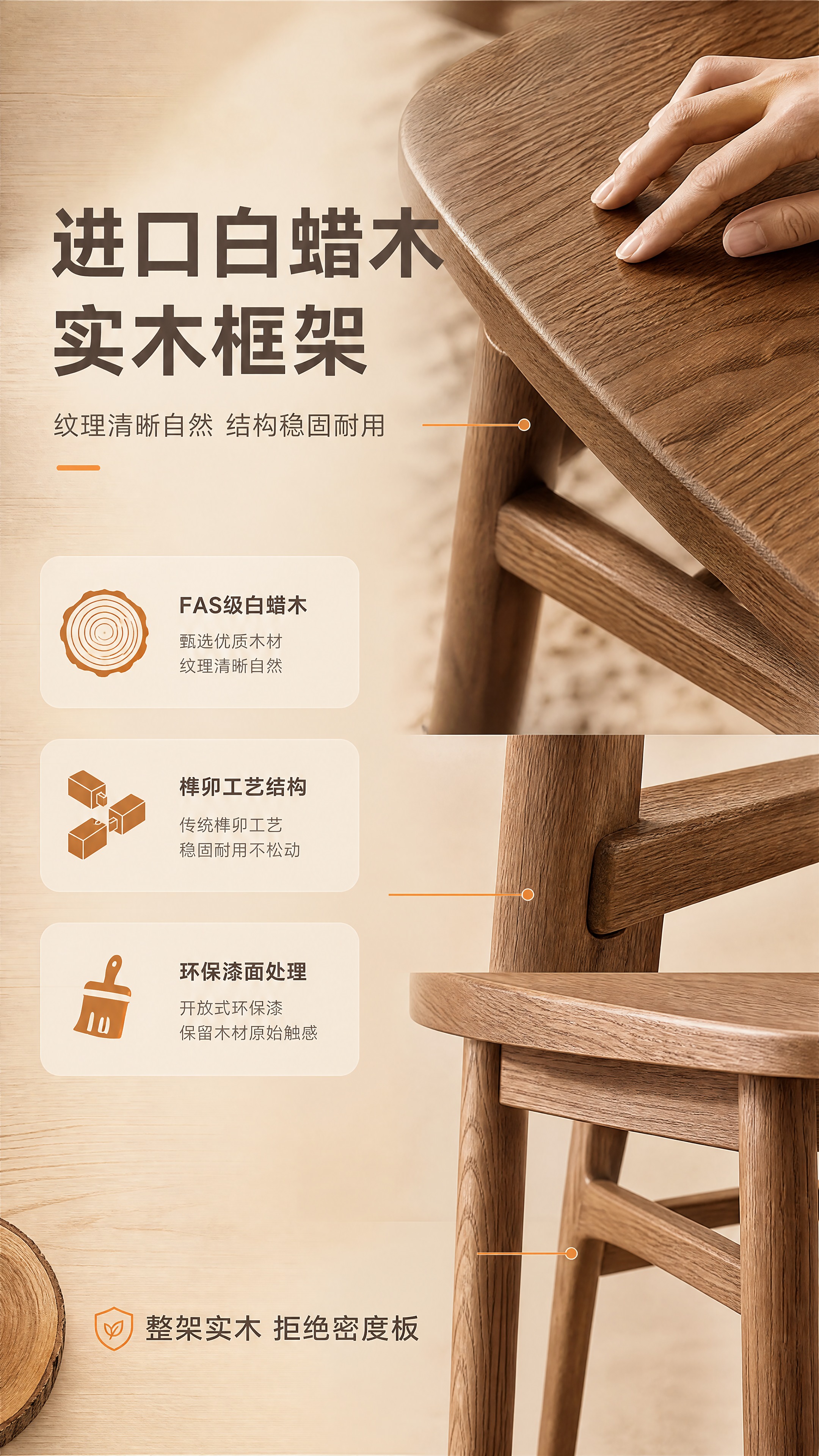 [商品] 使用【图1】白蜡木餐椅+【图2】餐桌桌腿部分；保留白… - 图片创意预览
