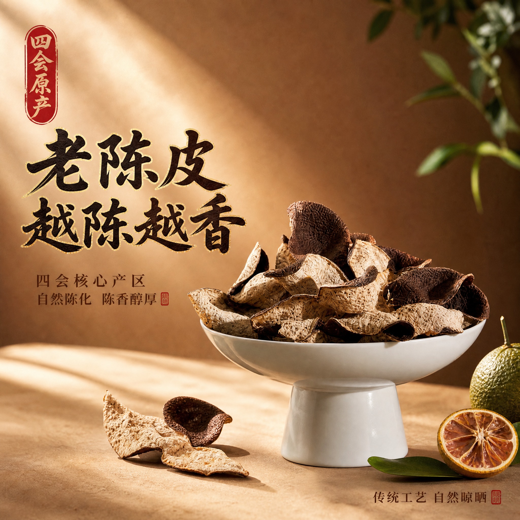 [主图-1] 四会原产老陈皮首图点击率，突出越陈越香的陈香质感… - 图片创意预览