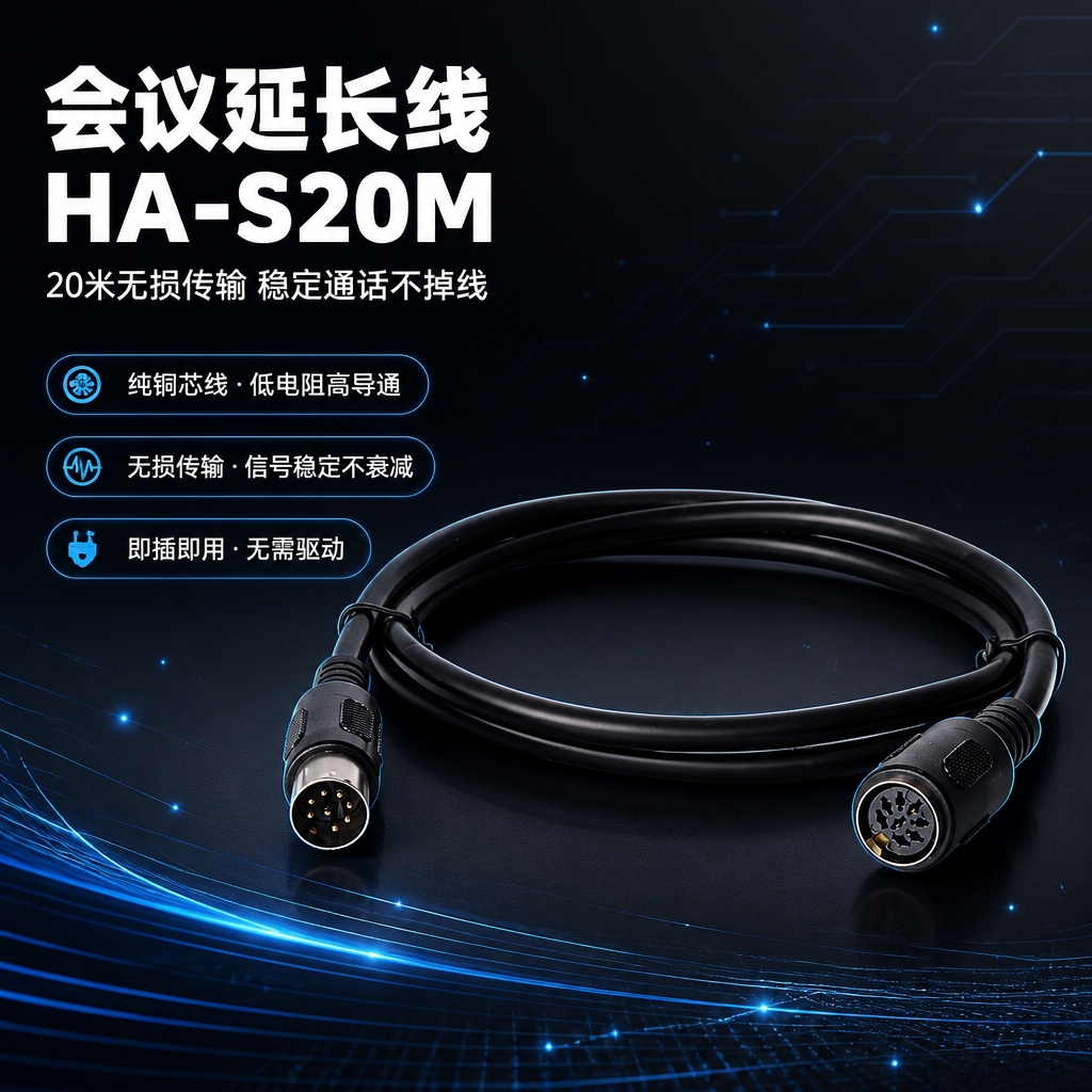 [商品] 使用【图1】会议延长线HA-S20M；保留黑色线身、… - 图片创意预览