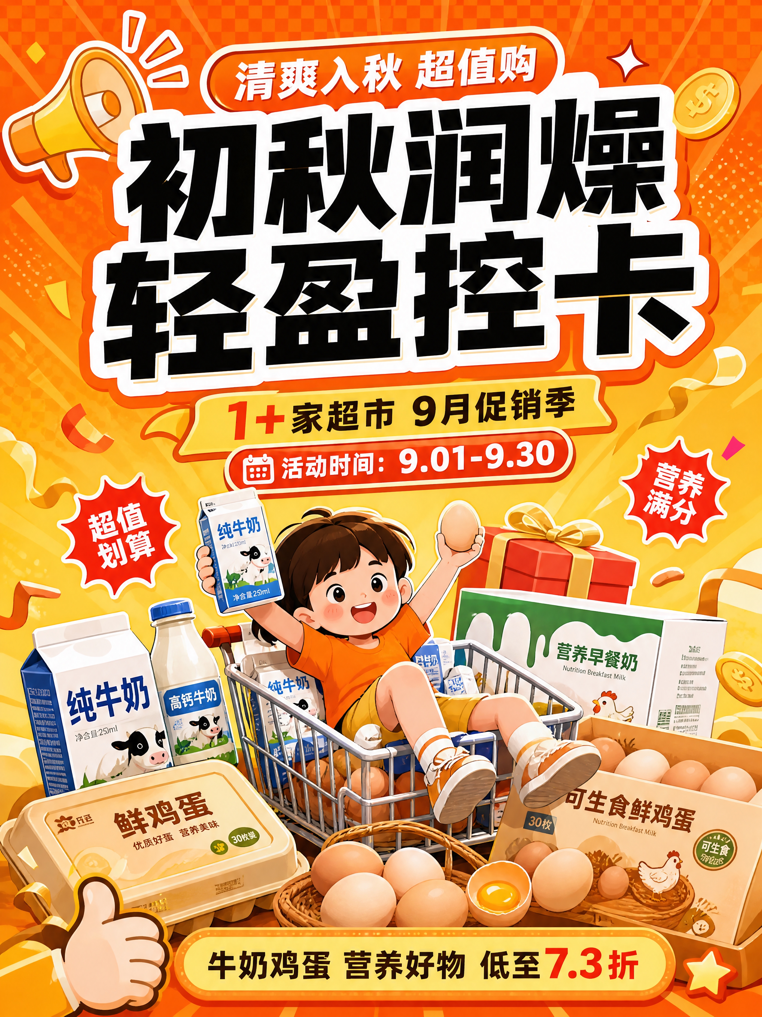 [商品] 本张为活动头图，使用【图1】的橙黄促销大字报风格做版… - 图片创意预览