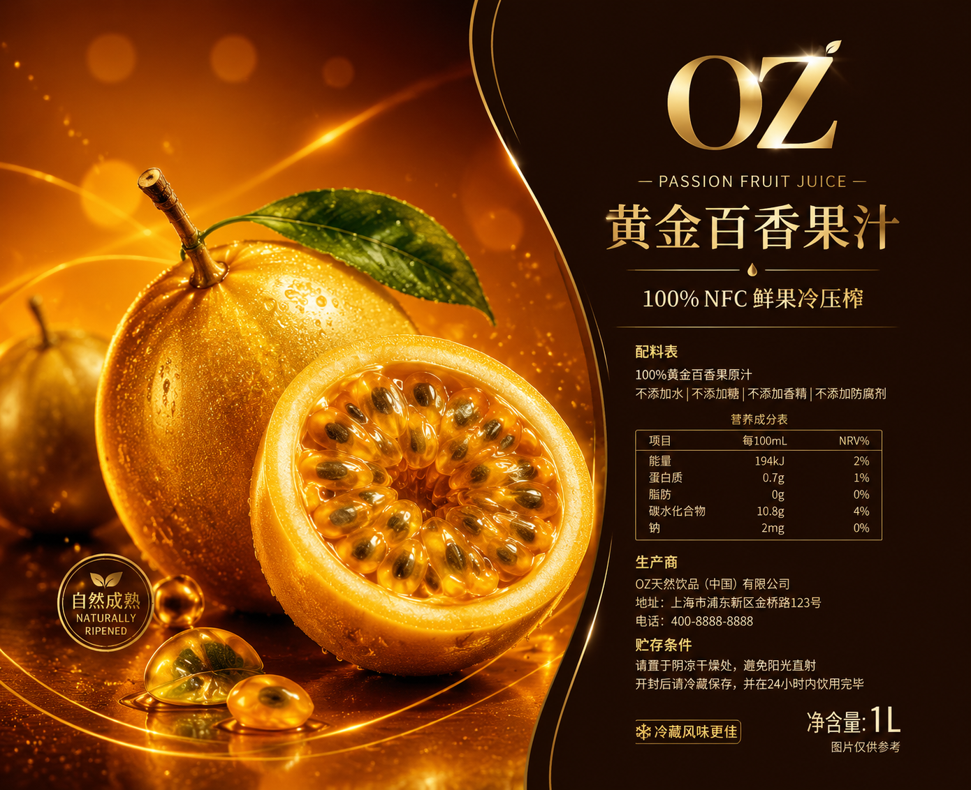 饮料瓶整圈标签设计，横版构图，宽度193mm高度157.5mm… - 图片创意预览