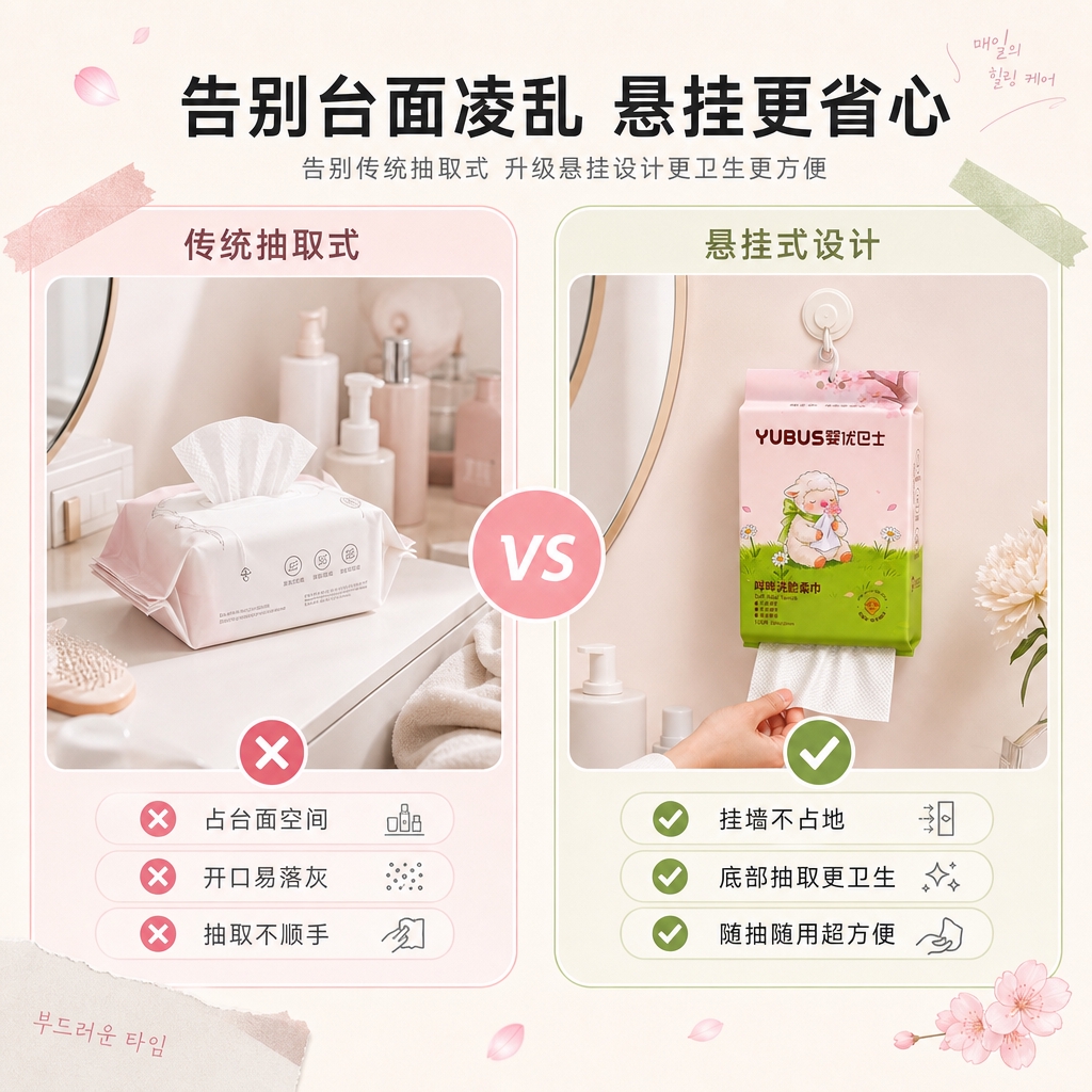 [商品] 使用【图1】【图2】咩咩羊悬挂式洗脸柔巾；保留包装外… - 图片创意预览
