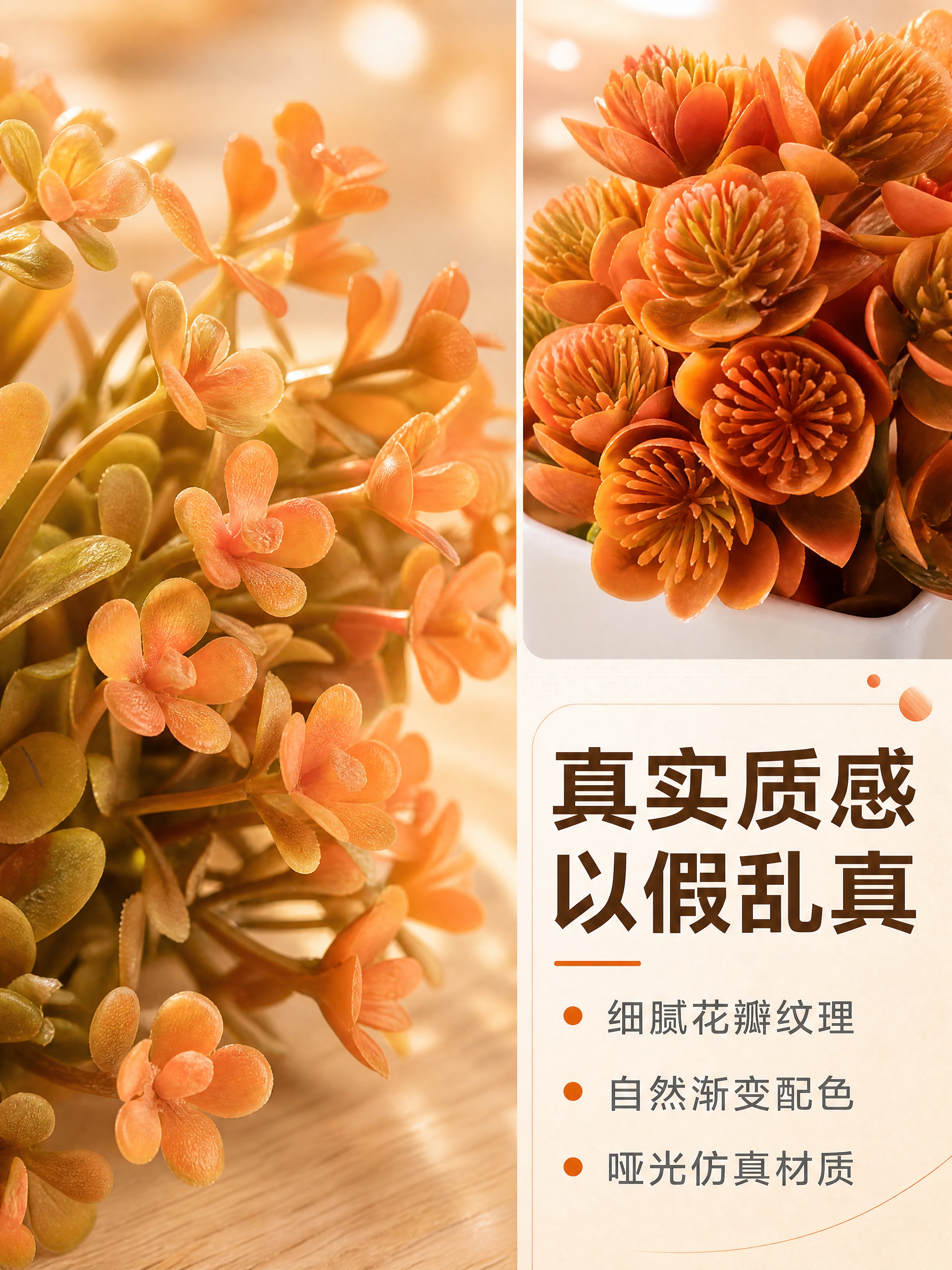 [商品] 使用【图1】秋色系仿真绿植盆栽，重点展示C款碎花簇和… - 图片创意预览