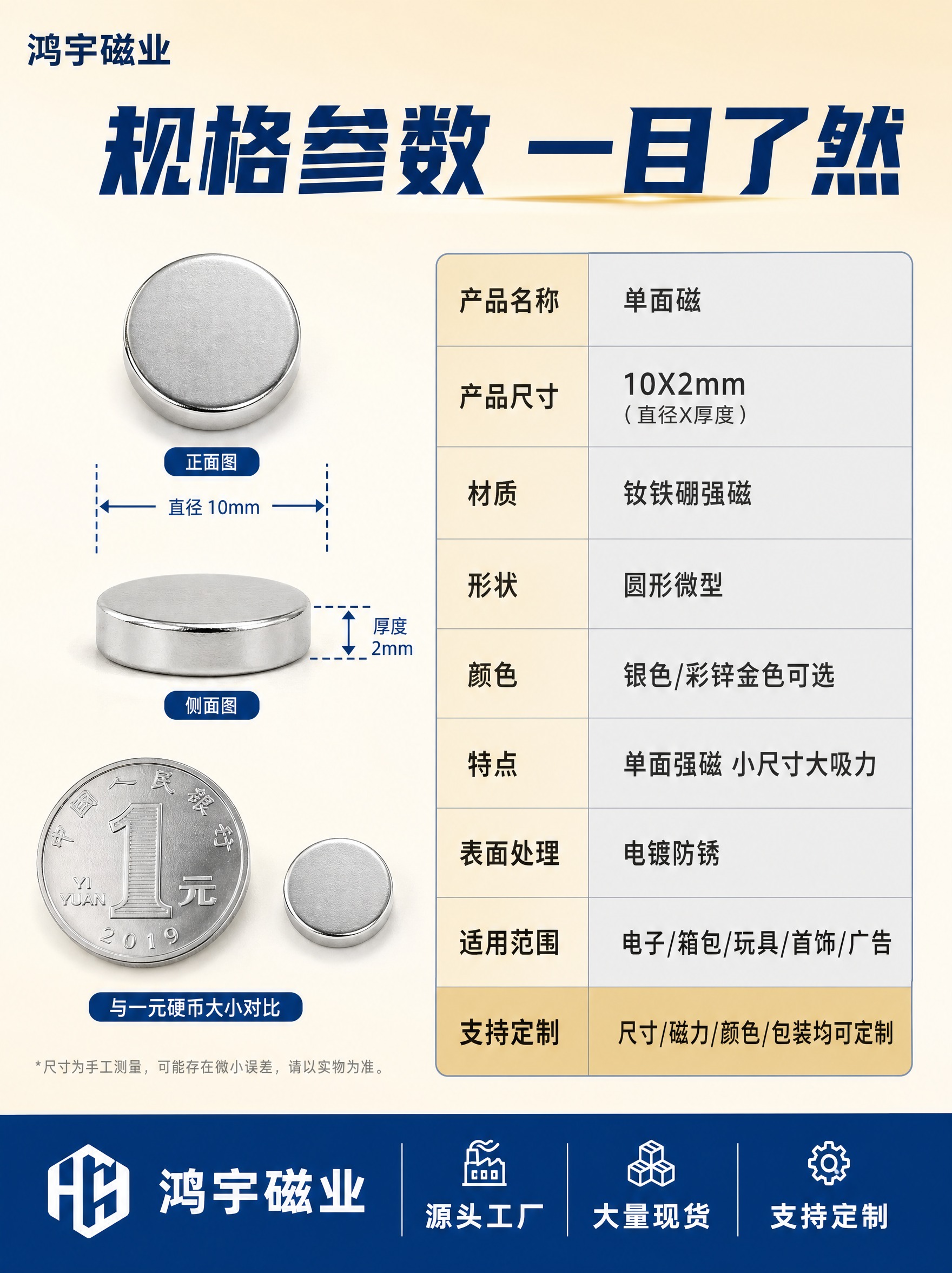 [商品] 使用【图1】【图2】圆形单面磁铁片产品；保留圆形微型… - 图片创意预览