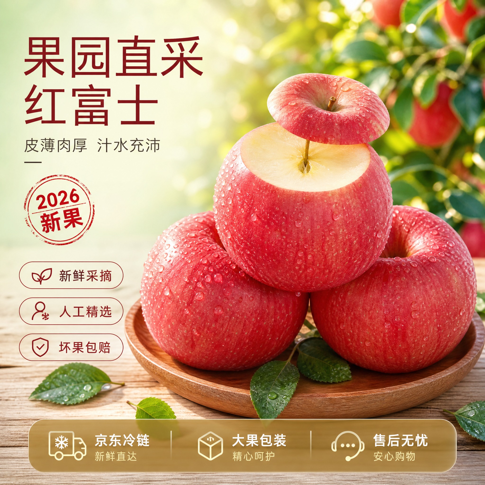 [主图-2] 陕西红富士苹果精品主图，版本7完整+顶部切盖，展… - 图片创意预览