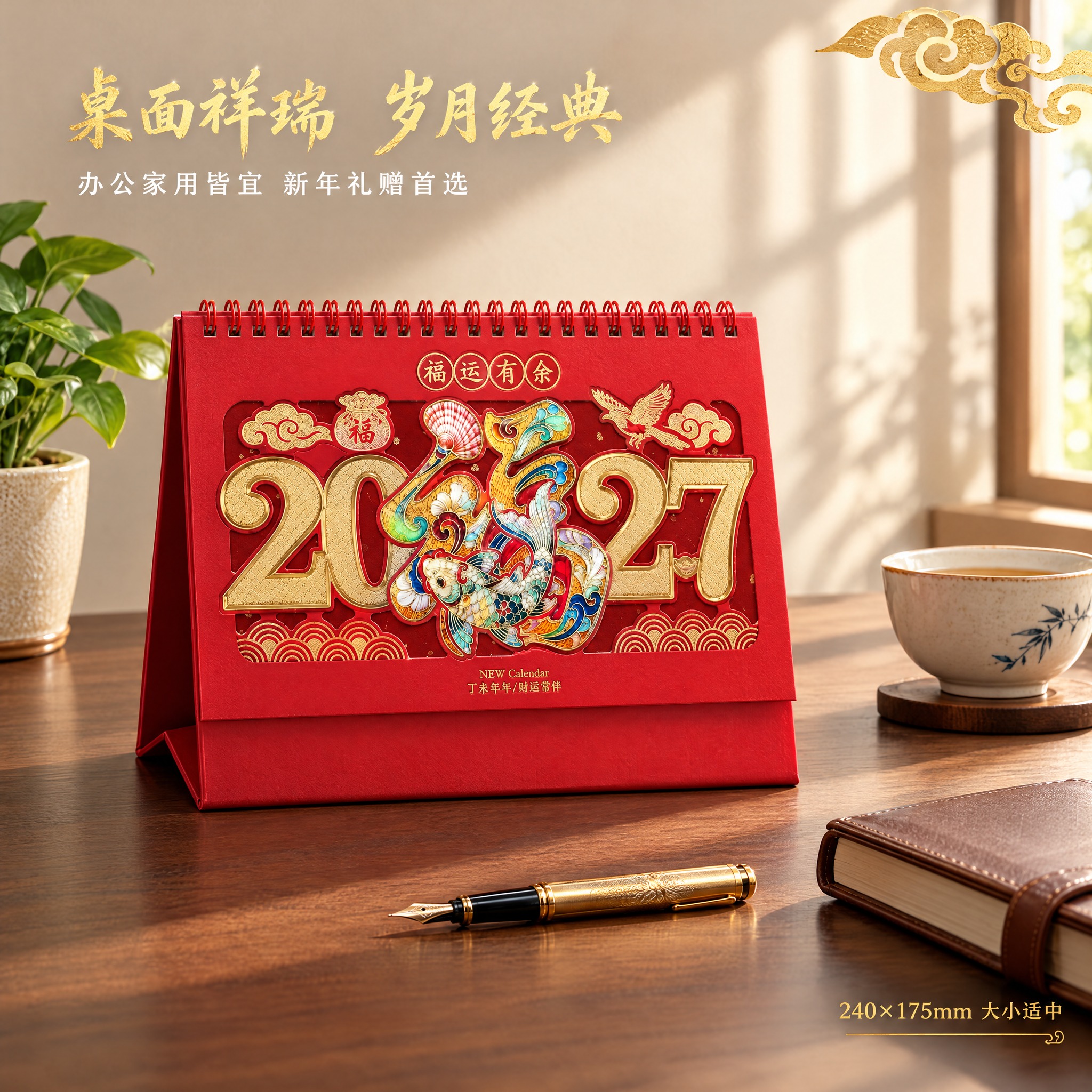 [主图-4] 使用场景展示，呈现台历在办公桌面的真实摆放效果与… - 图片创意预览