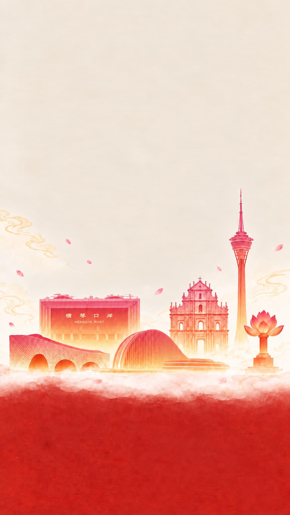 将画面中所有地标建筑的颜色调整为橙色到浅红色的渐变，从建筑底部… - 图片创意预览