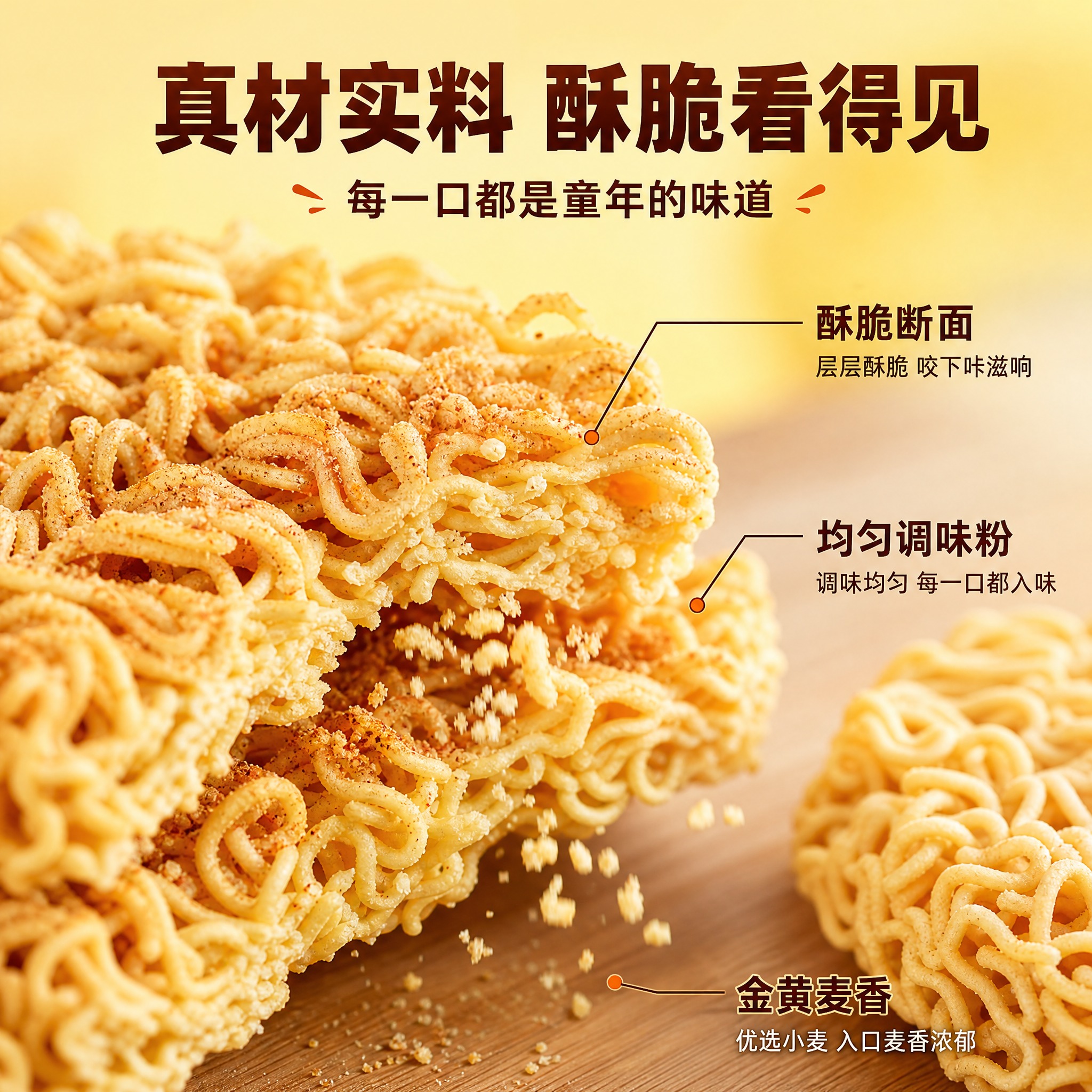 [主图-3] 细节微距 酥脆质感特写 [统一基调] 暖黄明亮怀… - 图片创意预览