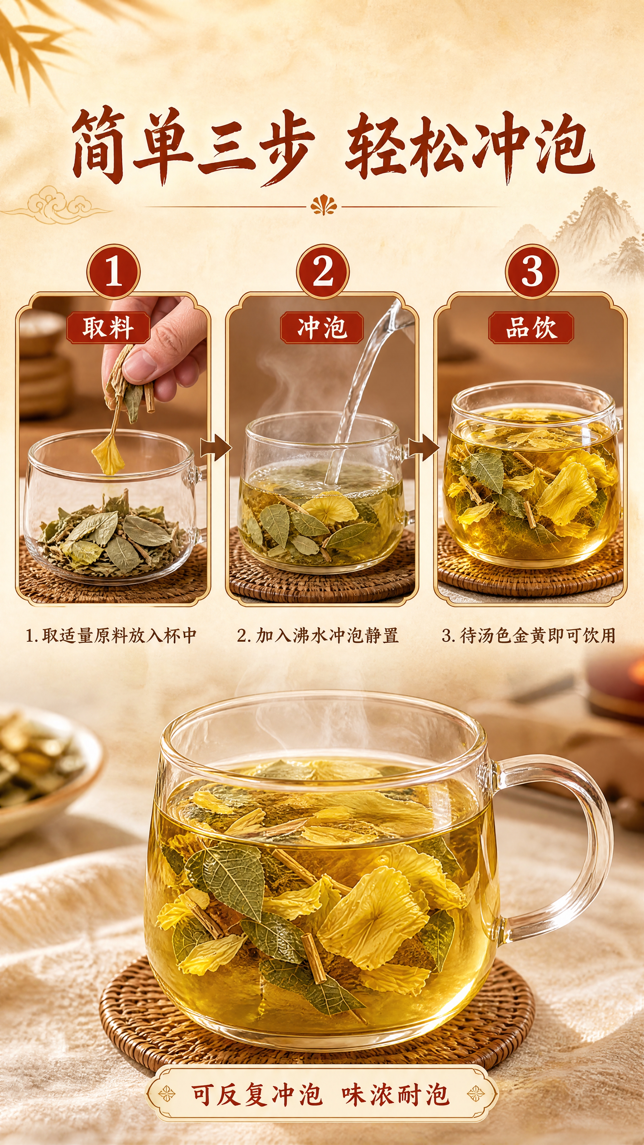 [商品] 使用【图2】冲泡好的茶饮，保留茶汤和杯中原料形态；展… - 图片创意预览