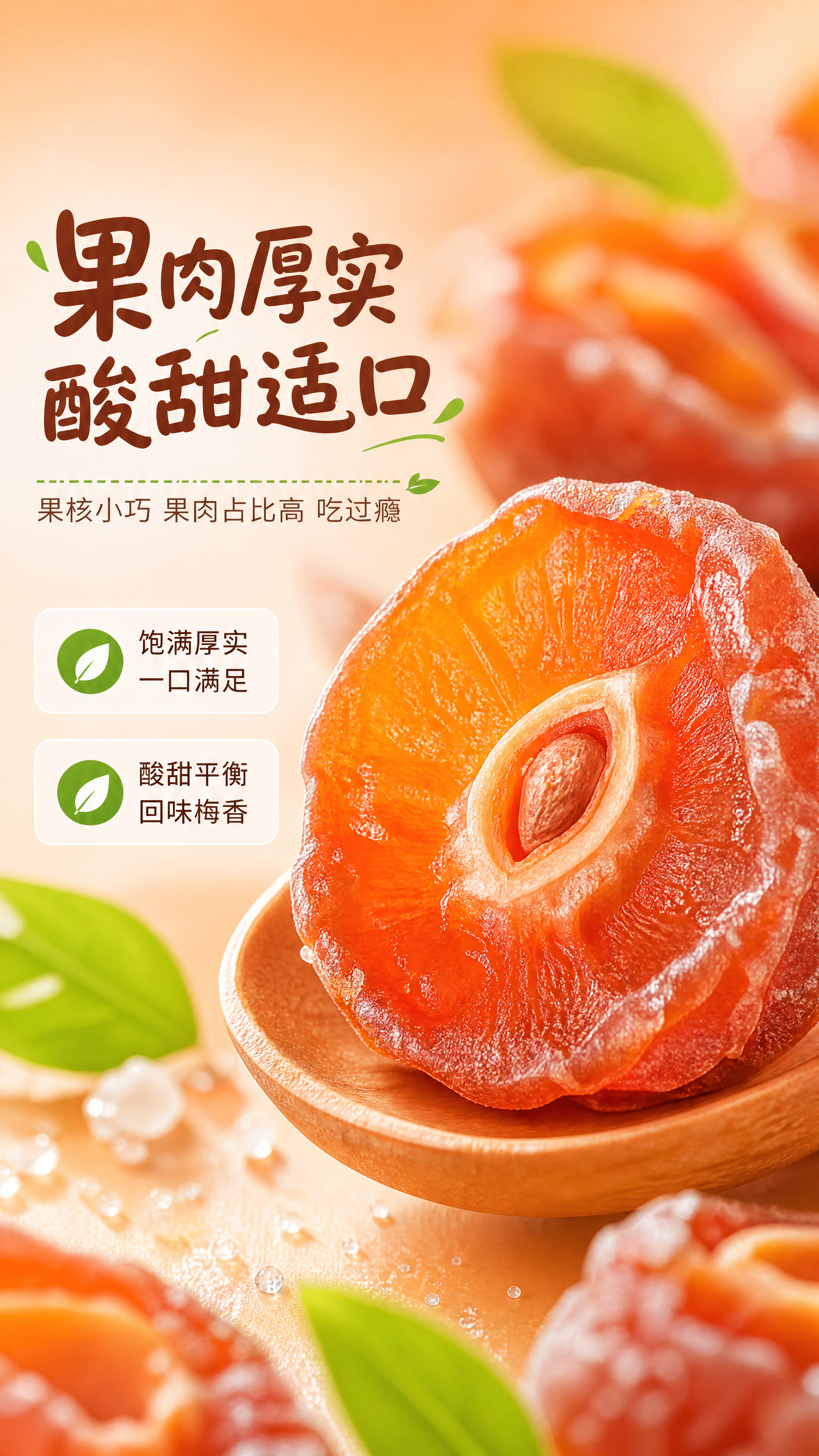 [商品] 使用【图1】半梅切片特写；保留半梅剖面结构、橙红果肉… - 图片创意预览