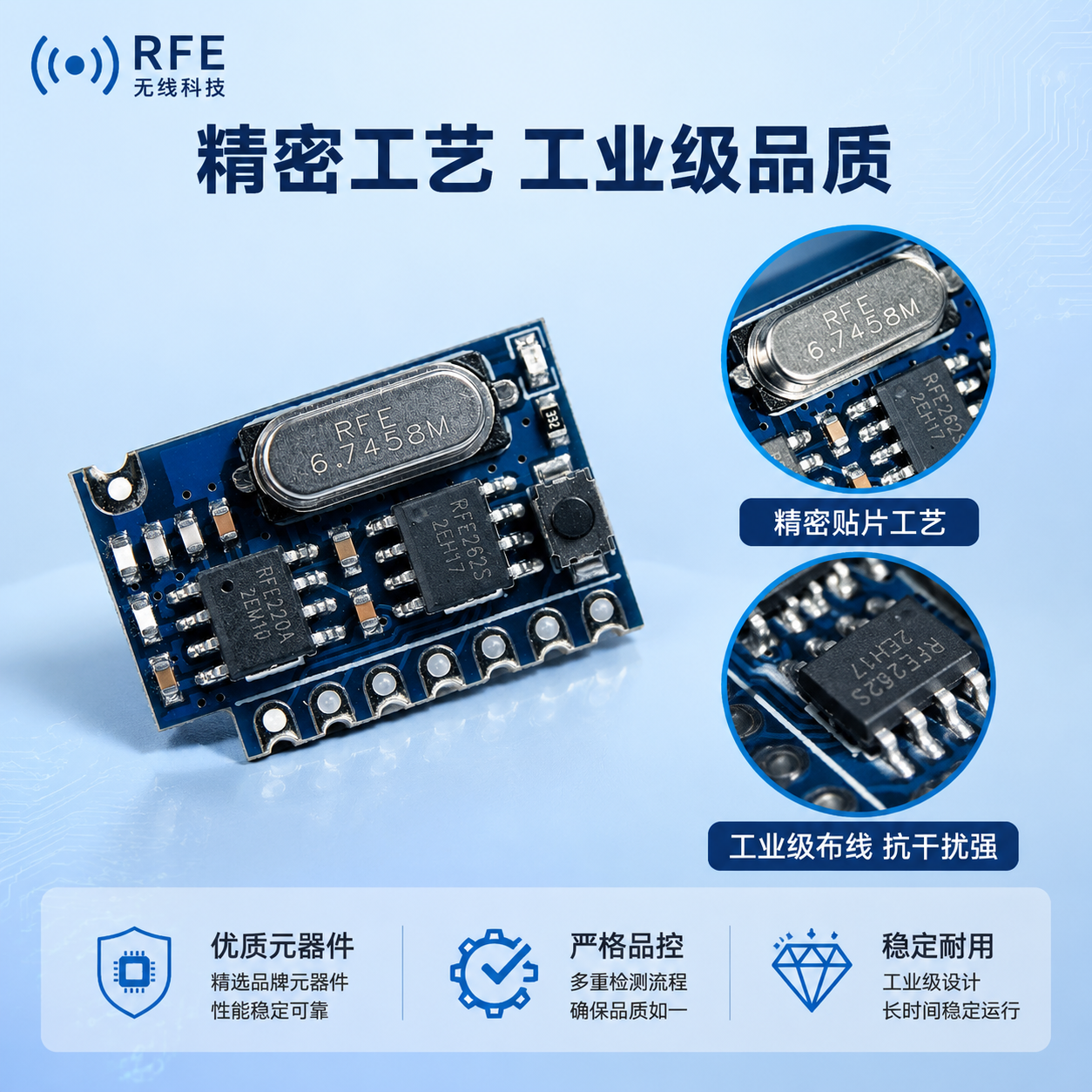 [主图-3] 材质工艺细节图，展示RFE152遥控模块的精密做… - 图片创意预览