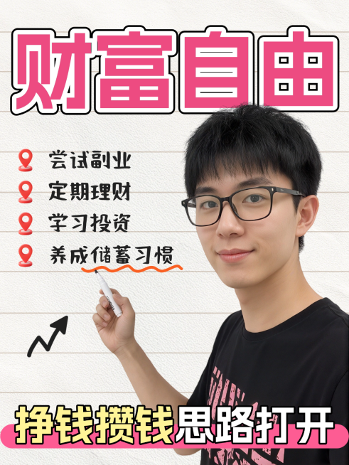 自媒体博主理财经验分享人像小红书封面预览效果