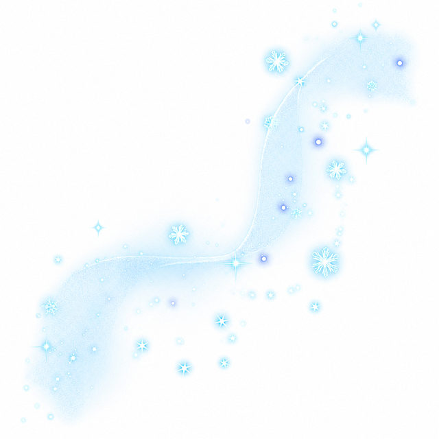 完全去除背景，保留所有蓝色雪花星光元素，得到纯净透明背景