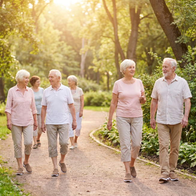 [Main Image 7] Suitable crowd and scene display, multiple elderly people wearing slip-on fly-knit ca预览效果
