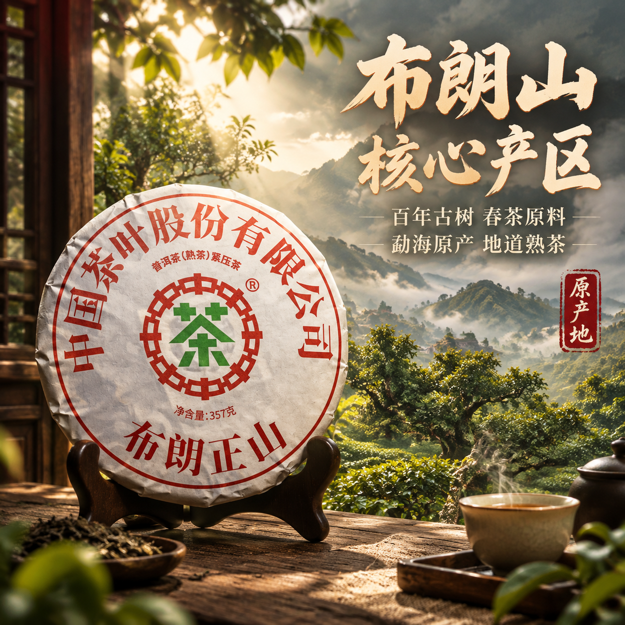 [主图-2 产区溯源] 中茶布朗正山普洱茶饼产区溯源图，建立产… - 图片创意预览