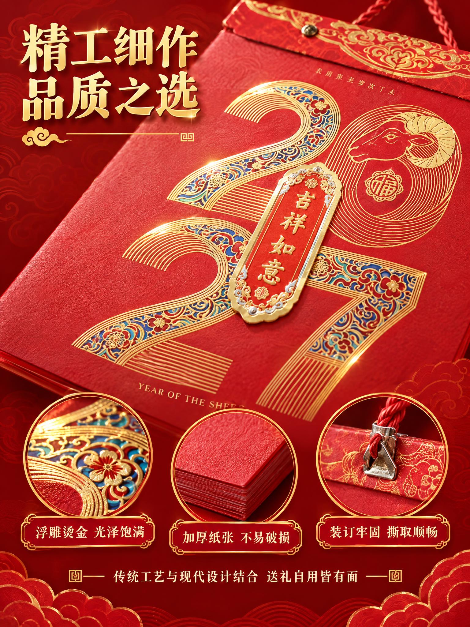 [商品] 使用【图1】【图2】【图3】【图4】2027羊年八开… - 图片创意预览