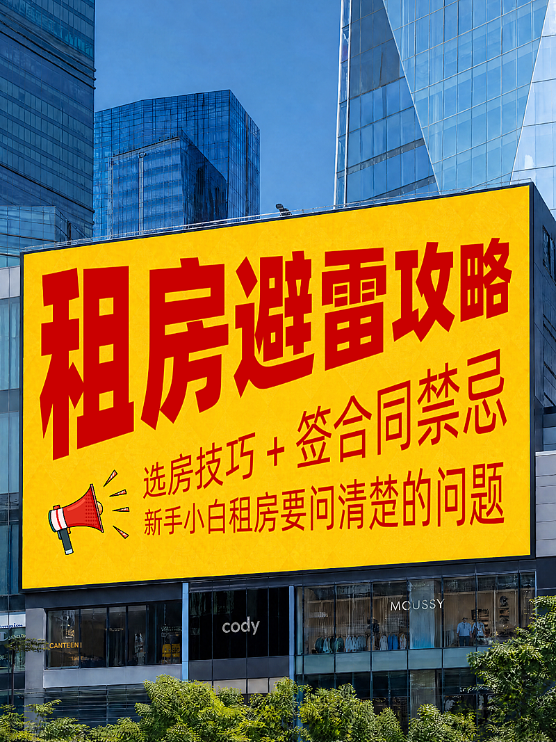 小红书租房避雷攻略拟实景封面