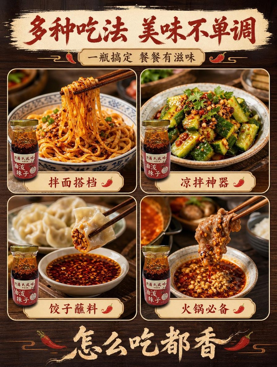 [商品] 使用【图2】潘氏风味油泼辣子玻璃瓶装；保留瓶身全部标… - 图片创意预览