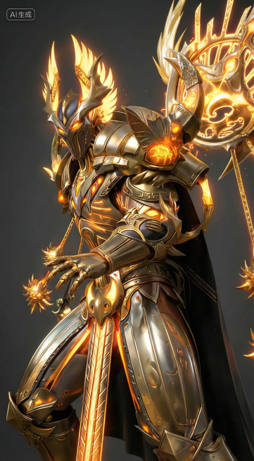 减少金属盔甲的颗粒感，效果参考《王者荣耀》宣传图风格。预览效果