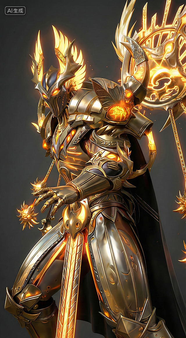 减少金属盔甲的颗粒感，效果参考《王者荣耀》宣传图风格。