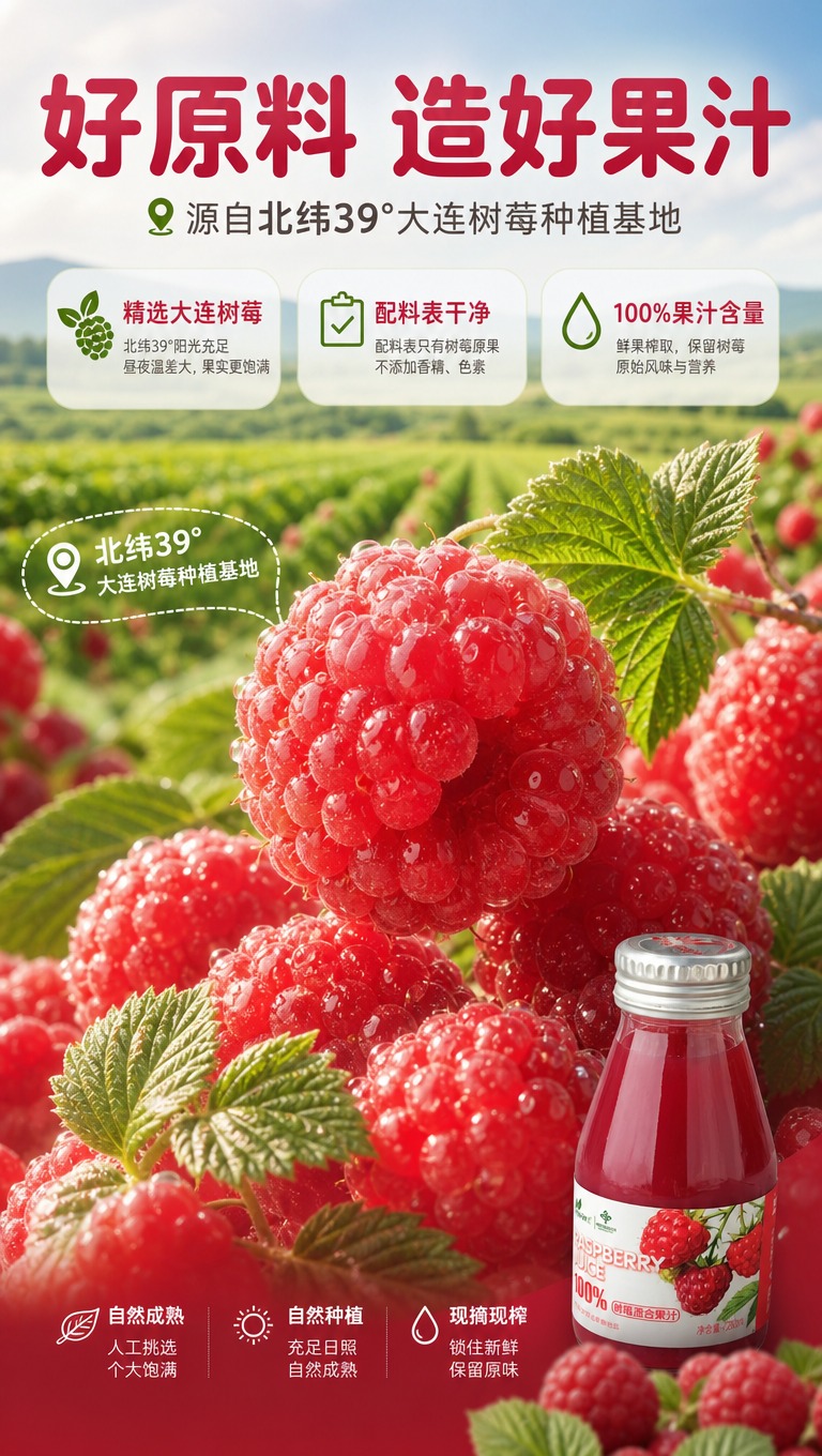 [商品] 使用【图3】中的树莓鲜果和树莓果汁瓶；保留透明塑料盒… - 图片创意预览