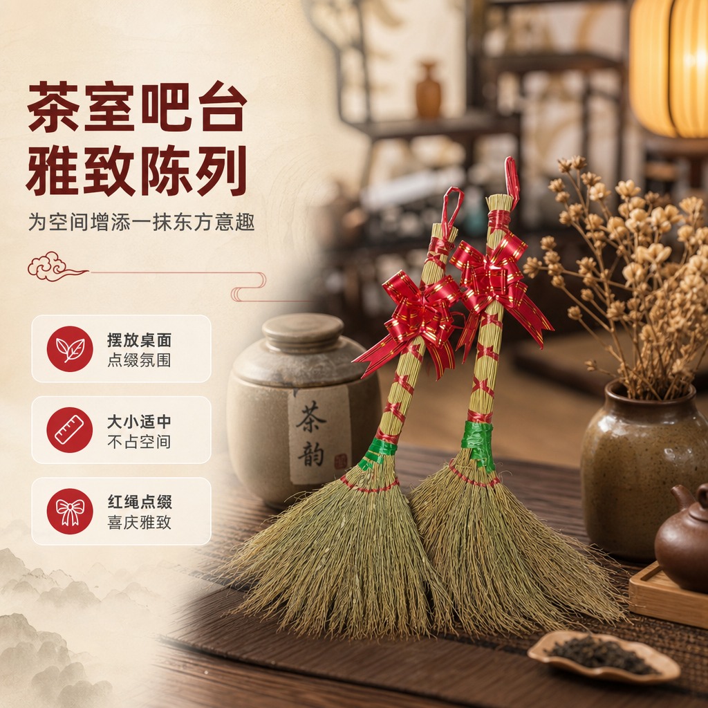 [商品] 使用【图4】小扫把斜款捆红绳装饰摆件（双支款）；保留… - 图片创意预览