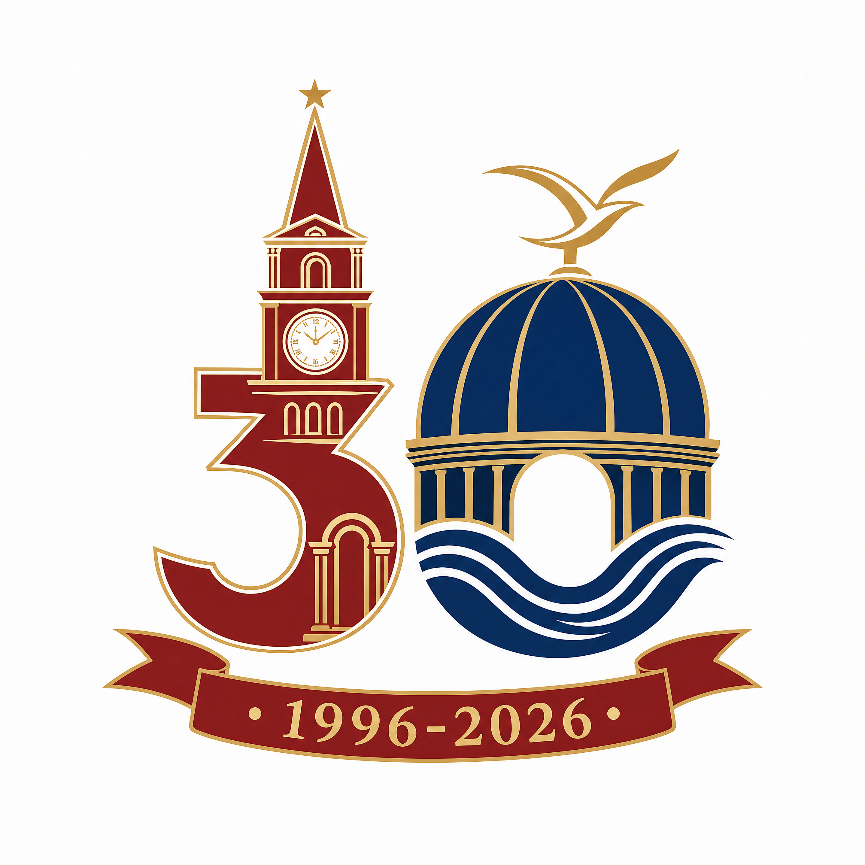 广东工商职业技术大学30周年校庆Logo优化设计，数字30建筑… - 图片创意预览