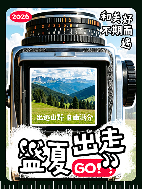 小红书暑假假期旅游攻略封面/小红书游玩安利贴
