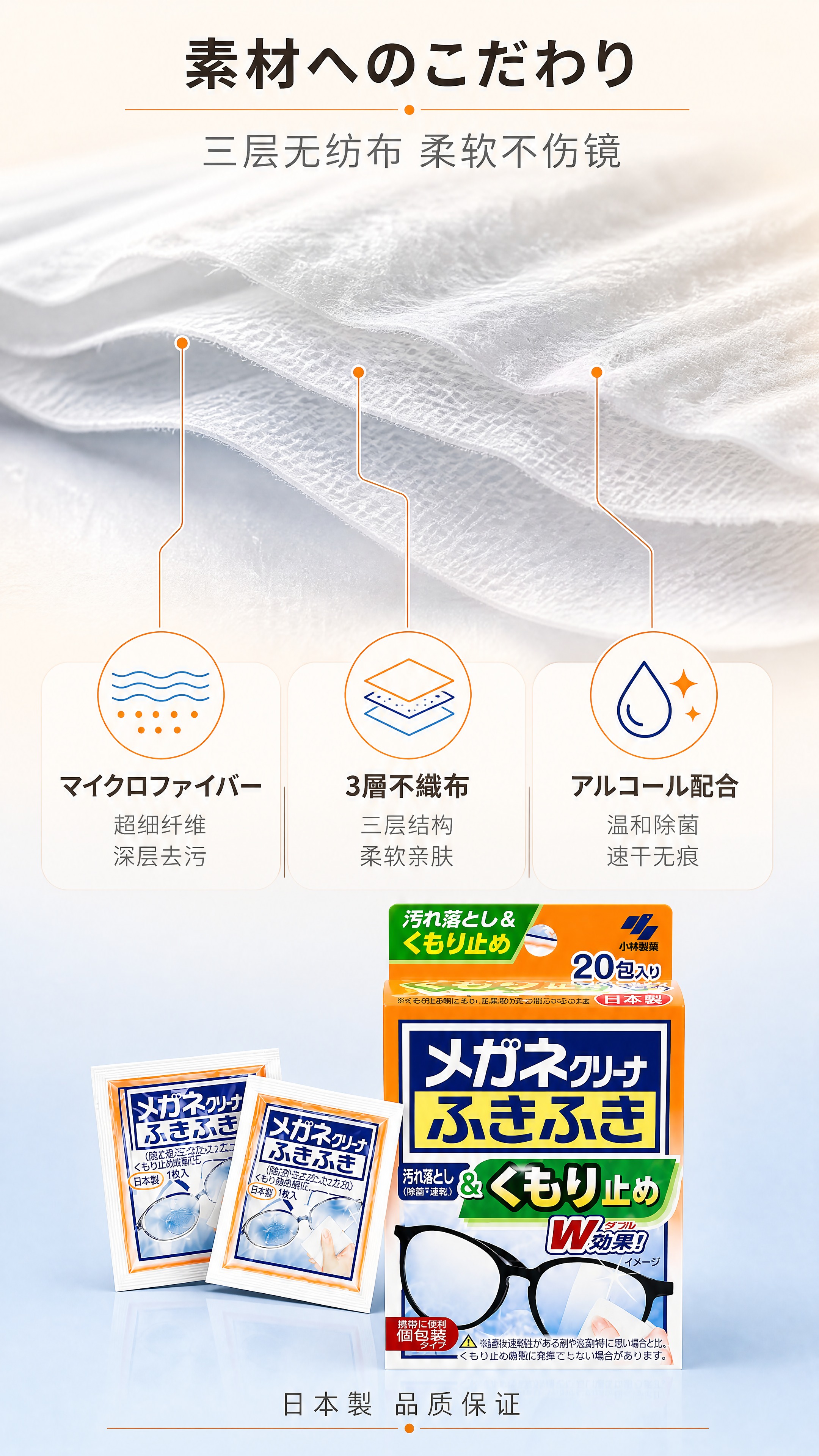 [商品] 使用用户上传的小林制药眼镜清洁湿巾产品图；保留湿巾材… - 图片创意预览