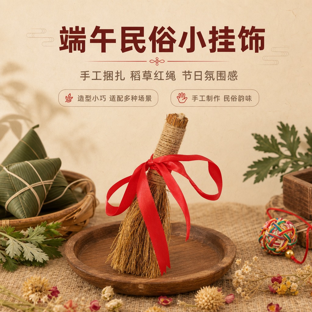 [商品] 使用【图1】稻草小毛刷捆红绳民俗挂饰；保留稻草刷主体… - 图片创意预览