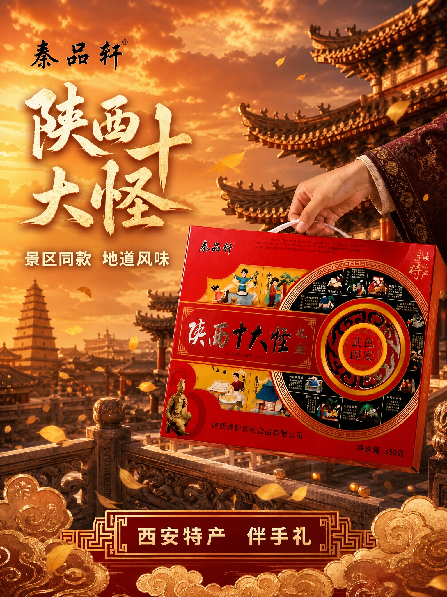 将这张陕西十大怪礼盒电商主图调整为3:4竖版比例，画面内容保持… - 图片创意预览
