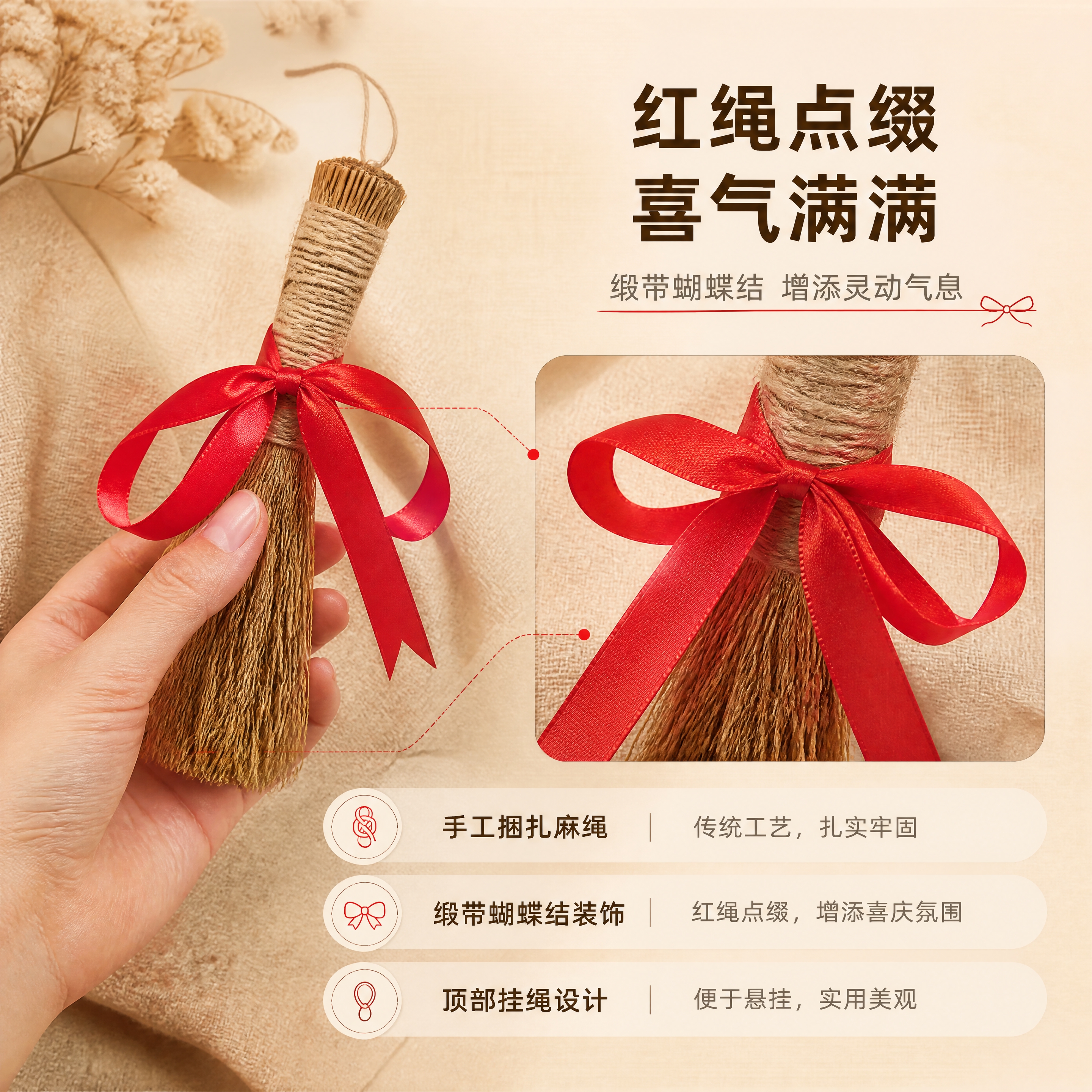 [商品] 使用【图2】手持稻草小毛刷捆红绳挂饰；保留稻草材质、… - 图片创意预览