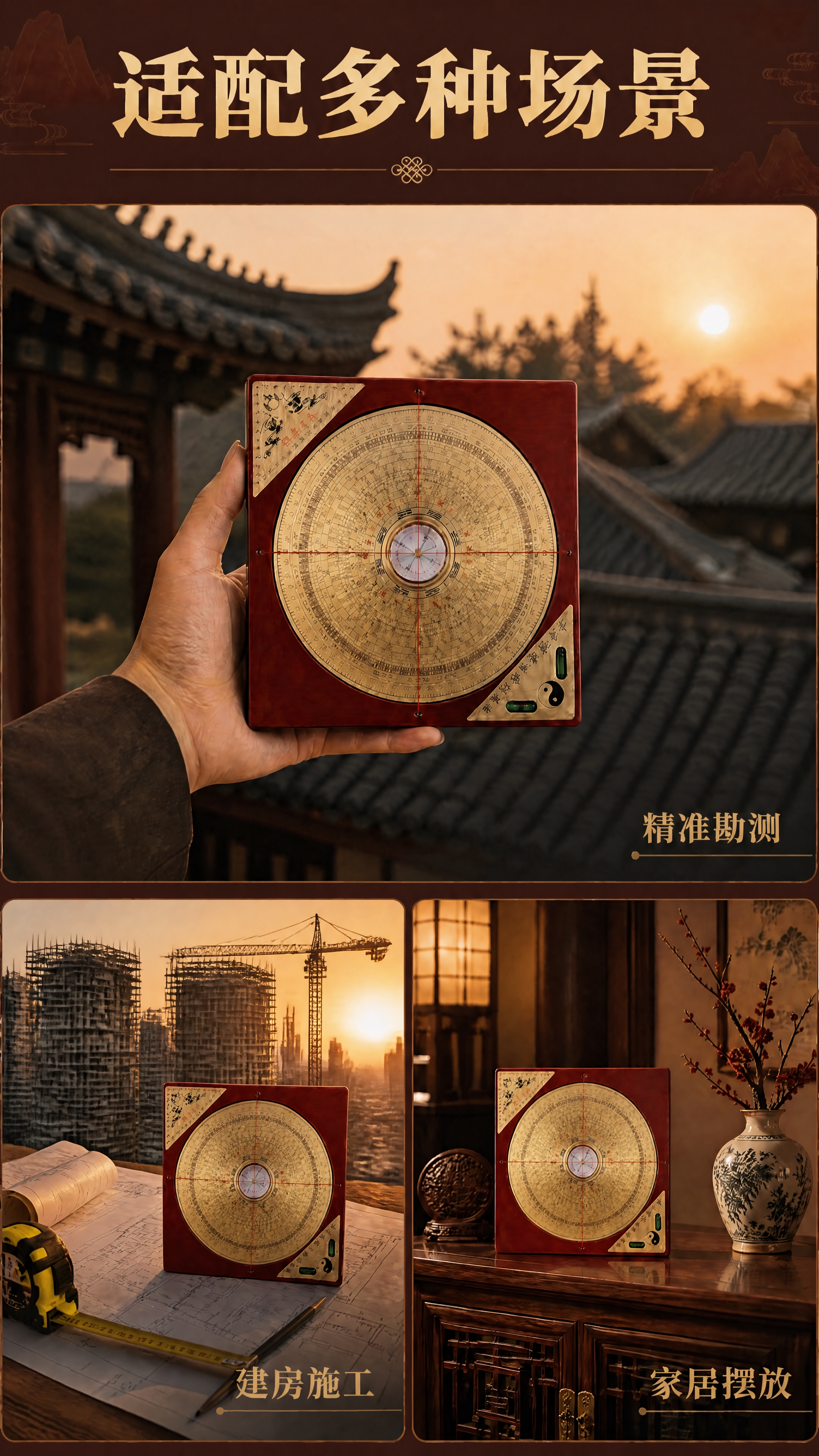 仅修改左下格「建房施工」场景的背景建筑，将背景中的中式古建筑施… - 图片创意预览