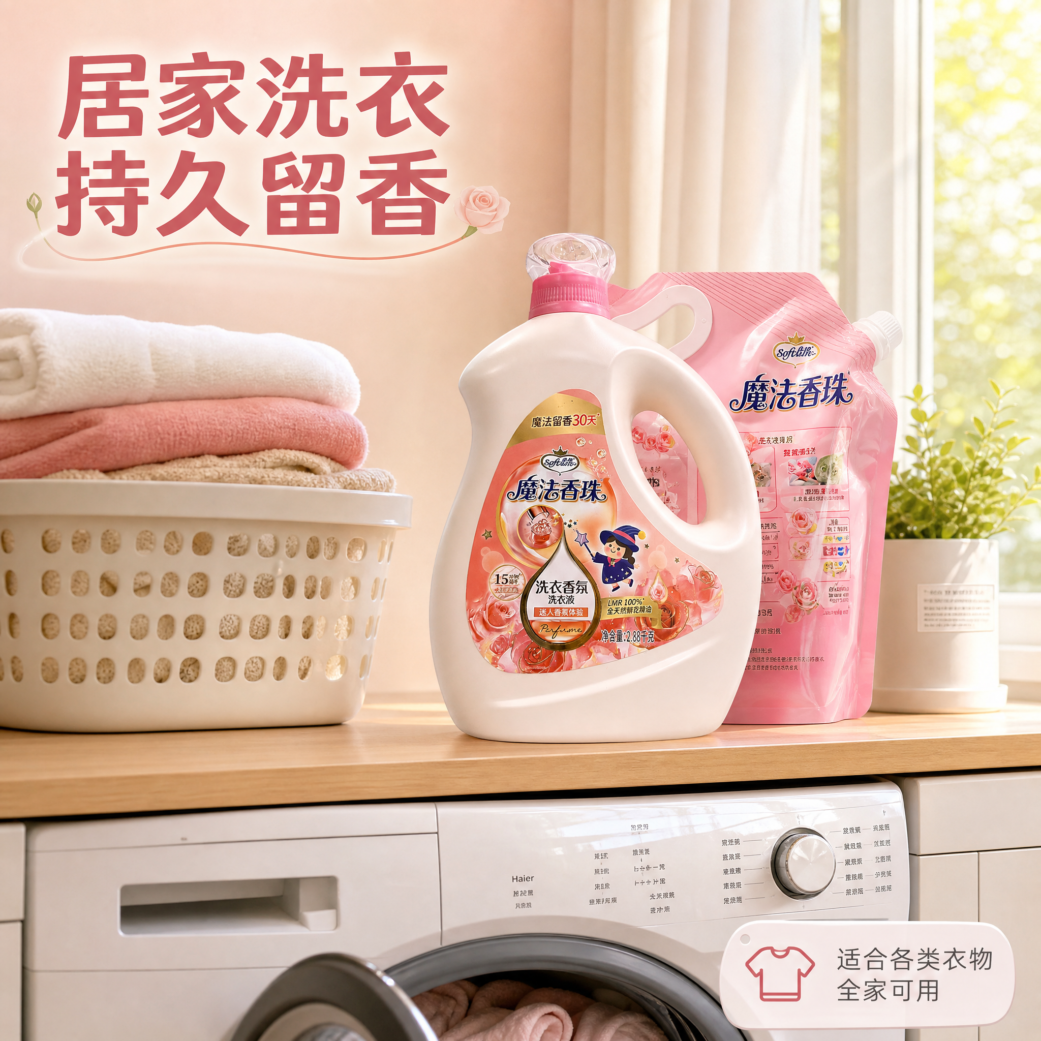 [主图-4] 真实家庭阳台洗衣场景，展示产品使用环境与生活方式… - 图片创意预览
