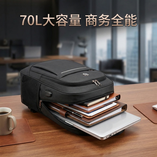 我的产品是70L书包 帮我做10张高级主图预览效果