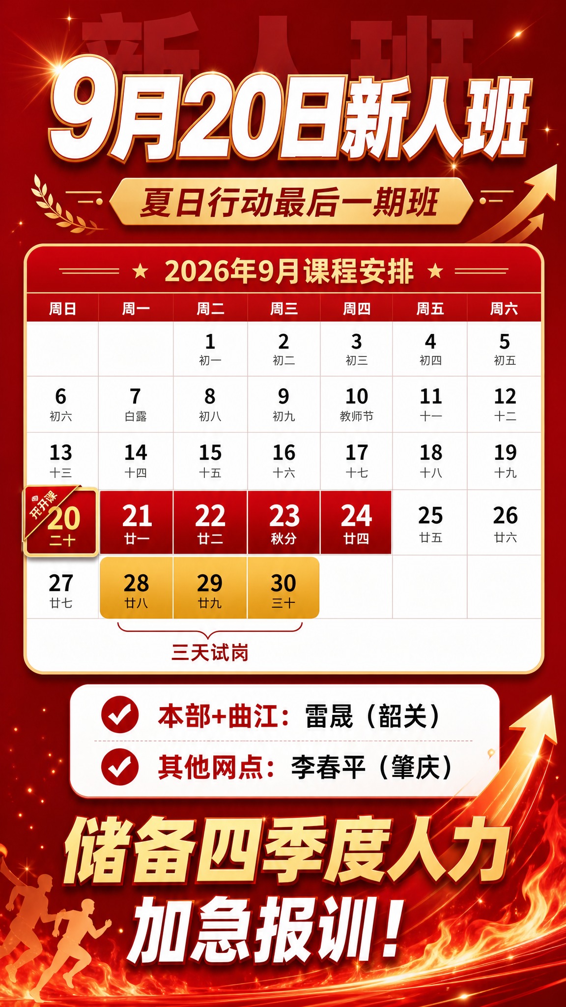 红色激励风新人班招生海报，竖版9:16，深红#C11C1D渐变… - 图片创意预览
