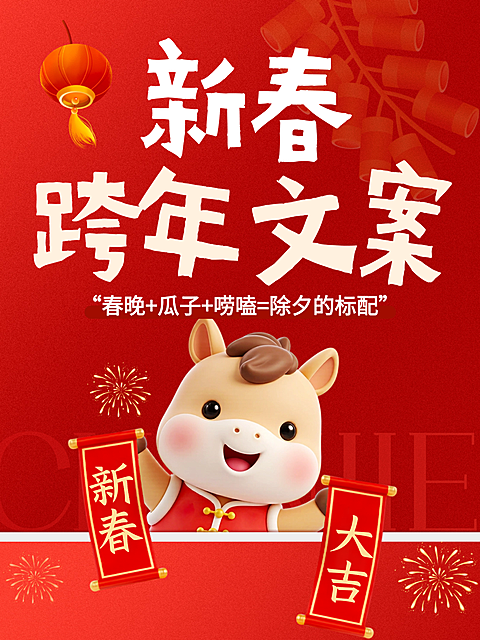 春节生活娱乐通用喜庆感小红书封面
