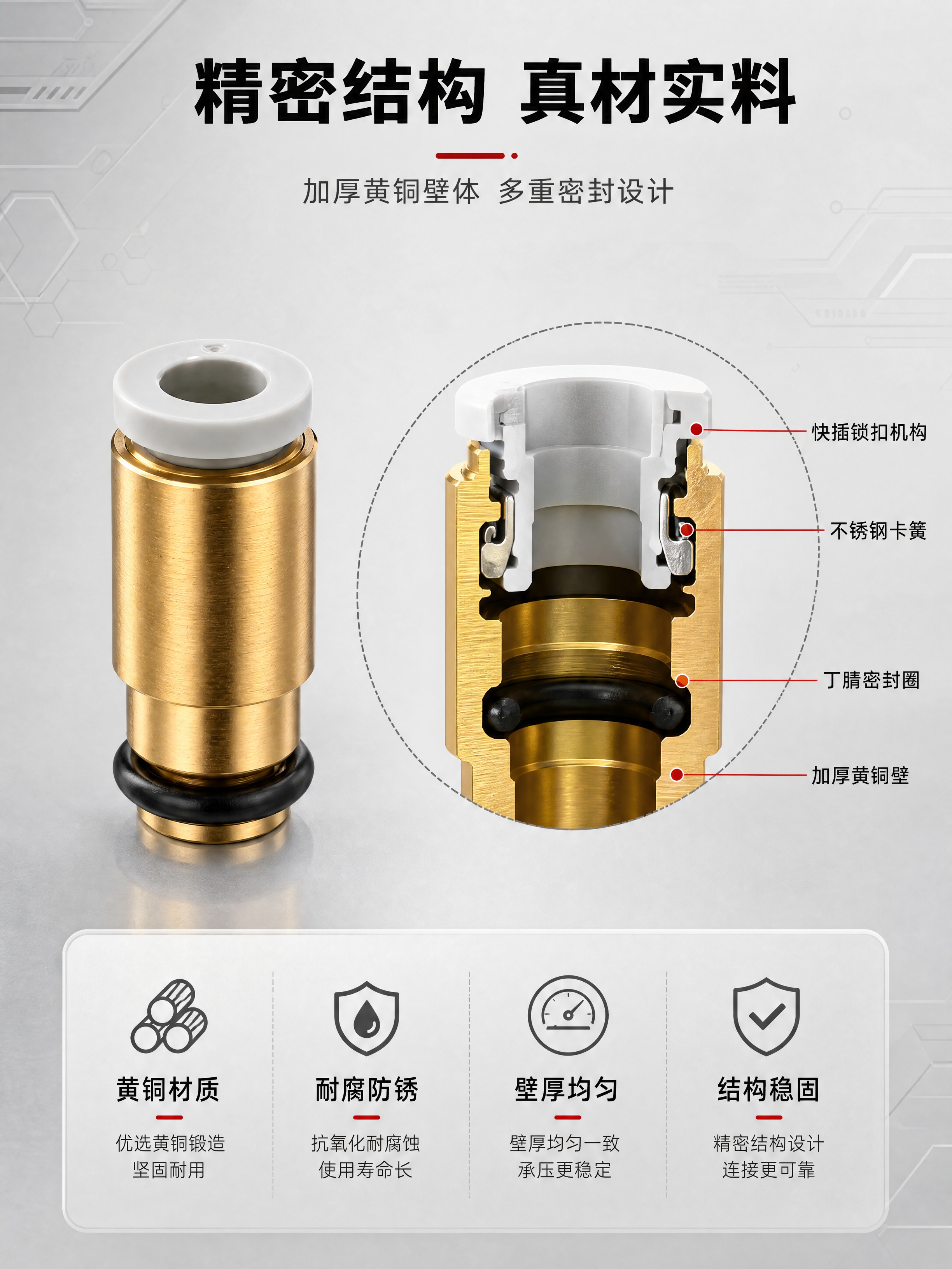 [商品] 使用【图1】【图3】黄铜快插接头；保留黄铜主体、白色… - 图片创意预览