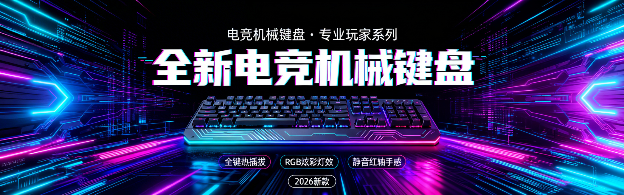 强化赛博朋克风格，增强霓虹青蓝与紫粉色光效，丰富科技线条与炫酷光影，提升整体质感至8K高清，保持现有布局和文字信息预览效果