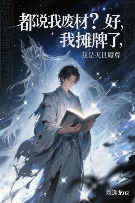 制作玄幻小说封面；书名”都说我废材？好，我摊牌了，我是灭世魔尊“  作者名：”隐逸龙02“预览效果