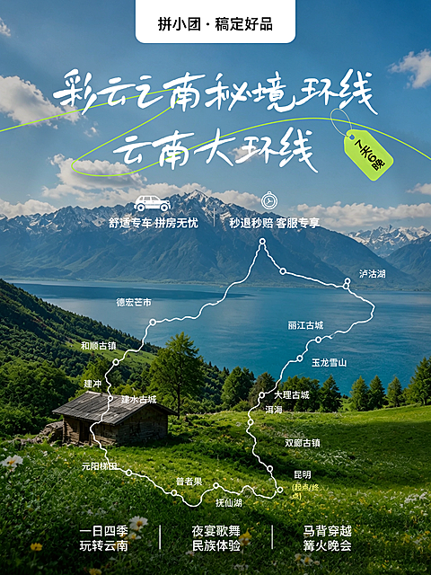 暑期亲子出游云南旅游小红书封面海报