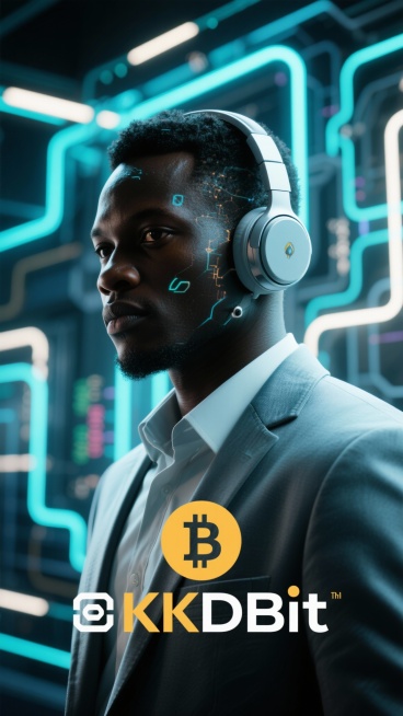 Close-up portrait of a Congolese crypto trader with subtle holographic reflections on their face, mo预览效果