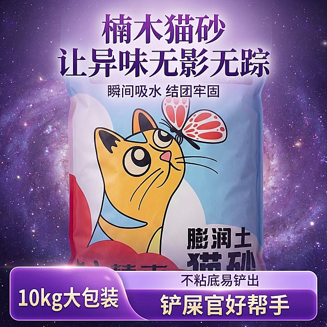 我的产品是猫砂，帮我做10张主图