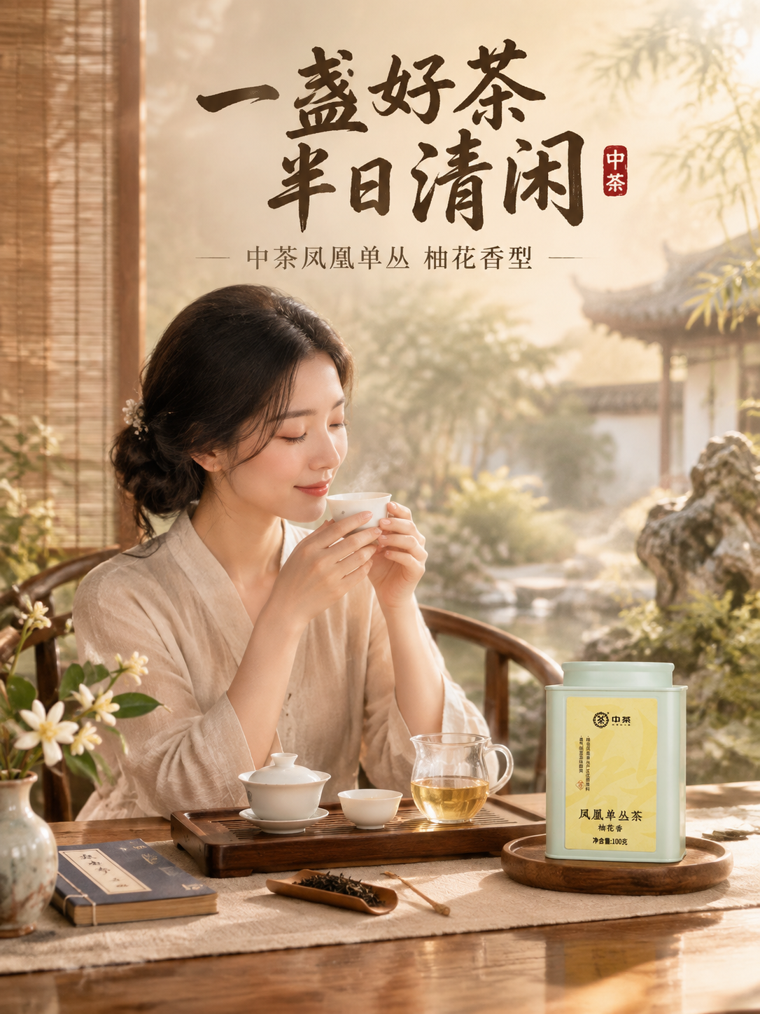 [主图-4 场景体验 竖版] 中茶凤凰单丛茶柚花香 沉浸式品茶… - 图片创意预览