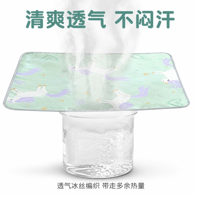 [主图-8] 宠物凉席透气测试展示，保持宠物凉席的外观、物理结构、材质质感与输入产品图绝对一致，杜绝任何变形和色差，精细化处理。
[氛围风格] 实验感功能验证风格
[画质] 商业摄影质感、光线柔和通透预览效果