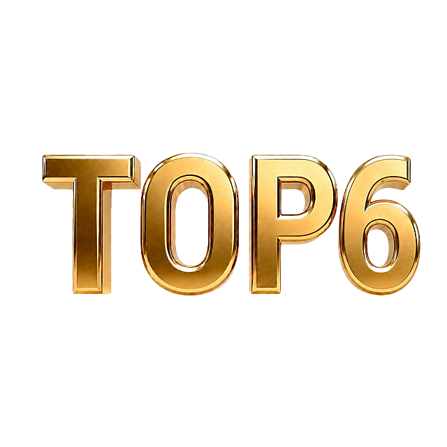 将图片中的文字'TOP5'替换为'TOP6'，保持原有字体风格、大小、颜色和位置完全一致，生成带透明通道的PNG图片