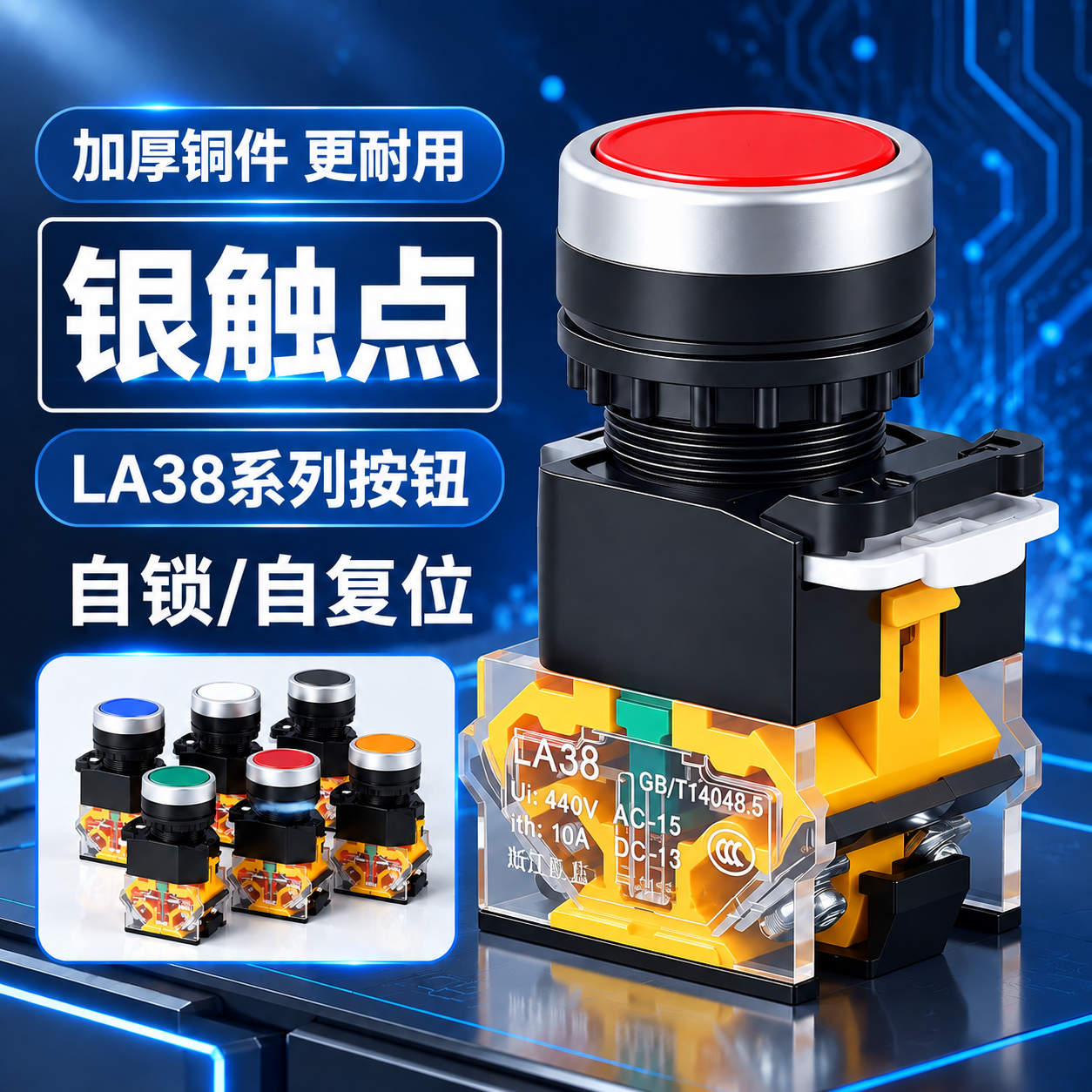 [商品] 使用【图1】LA38系列红色平头按钮开关（带透明底座… - 图片创意预览