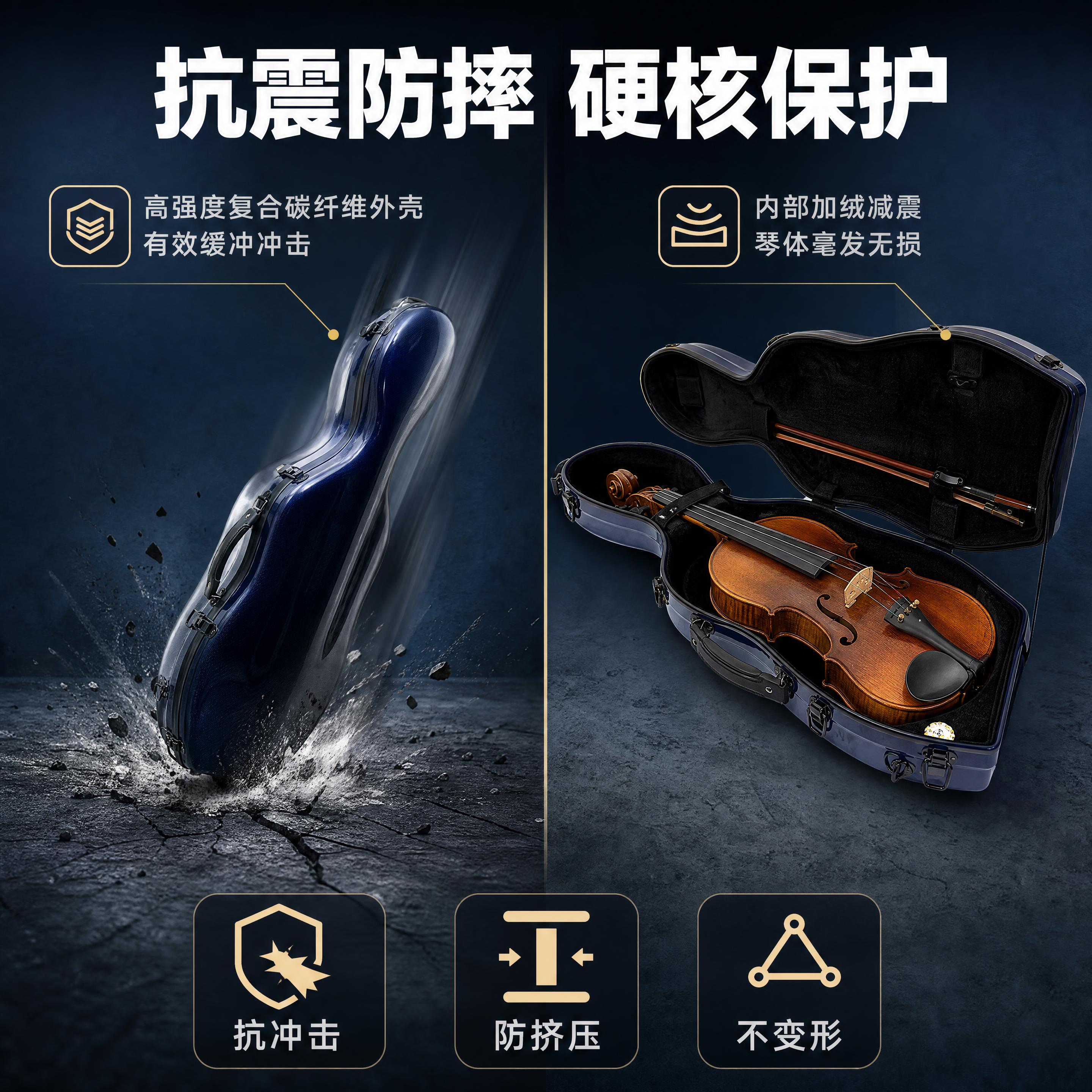 [商品] 使用【图1】深蓝色复合碳纤维中提琴琴盒；保留琴盒外形… - 图片创意预览